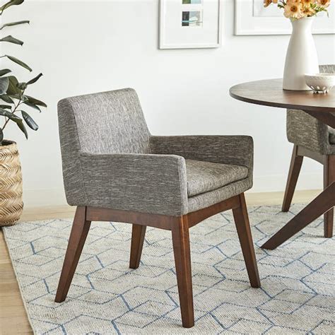 chanel volcanic gray dining armchair|Chantel Walnut & Volcanic Grey Fabric Dining Chair .